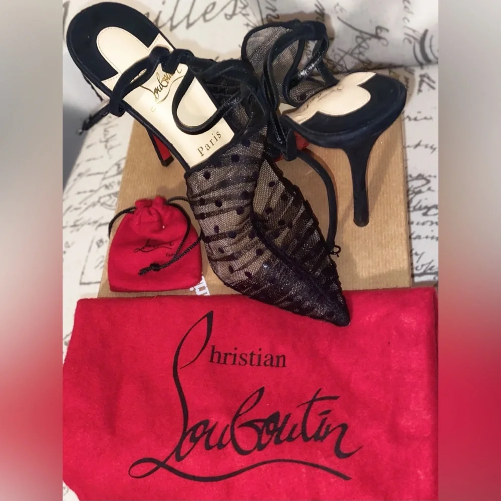 Christian Louboutin Acide 100 Rete/plum Tulle pump - Picture 2 of 16
